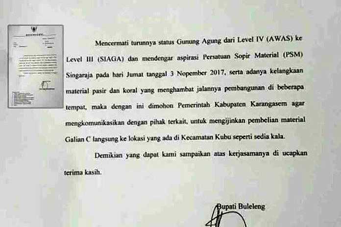 Terkait Keluhan PSM, Bupati PAS Surati Bupati Karangasem 1 Bupati