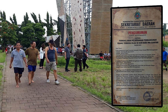 Ruang Terbuka Hijau GOR Kebo Iwa Digarap 1