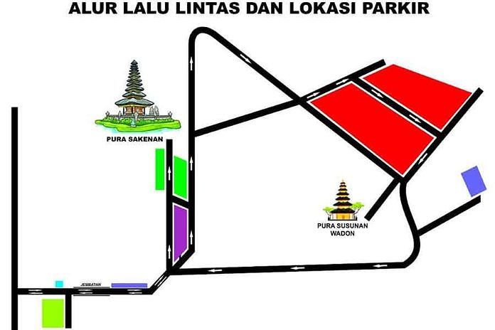 Karena Ini, Alur Lalu Lintas dan Parkir Piodalan di Pura Sakenan Berubah 1