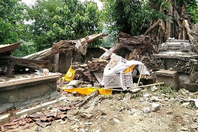 Pohon Beringin Timpa Pura Taman, Piasan dan Palinggih Hancur 1