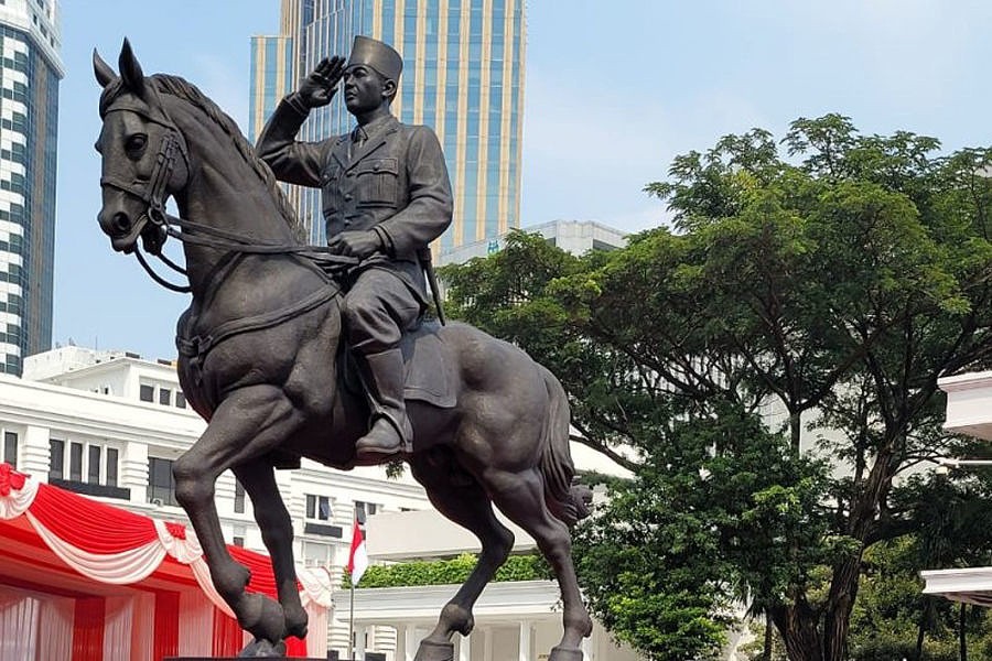 Megawati dan Prabowo Resmikan Patung Bung Karno di Kompleks Kemenhan