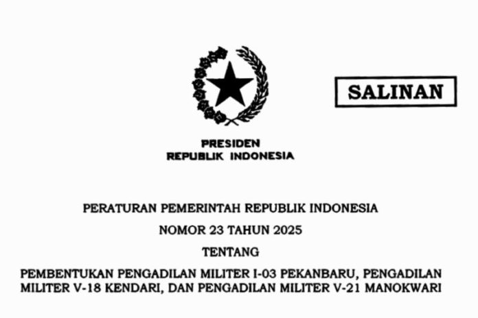 Presiden Prabowo Bentuk Lima Pengadilan Militer Baru 1
