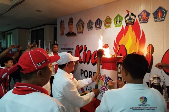 Kirab Api Obor Porprov Bali 2025 Tiba Di GOR Lila Bhuana 1