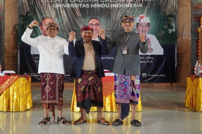 Debat Terbuka Pemilihan Rektor Unhi, Tiga Kandidat Sampaikan Visi Misi 1