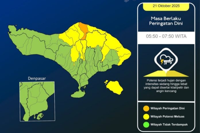 Hujan, Cek Prakiraan Cuaca Bali 21 Oktober 2025 1