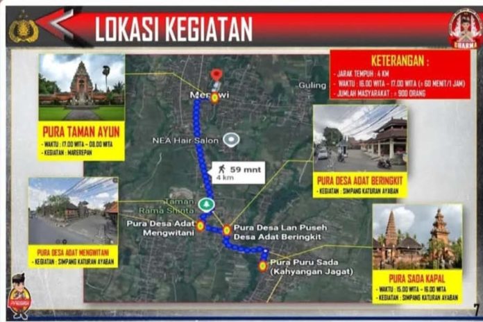 Melasti Pura Puncak Mangu, Pengguna Jalur Kapal Hingga Taman Ayun Diminta Cari Jalur Alternatif 1