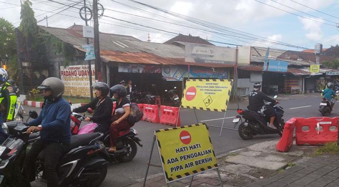 Ada Proyek PDAM Denpasar, Jalan Gunung Agung Ditutup