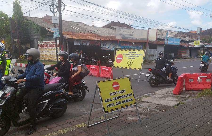Ada Proyek PDAM Denpasar, Jalan Gunung Agung Ditutup
