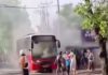 Viral Bus Trans Metro Dewata Terbakar di Jalan Raya Kuta, Keluarkan Suara Keras dari Kap Mesin