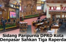 Sidang Paripurna DPRD Kota Denpasar Sahkan Tiga Raperda