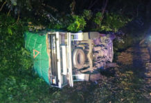 Serempetan di Hutan Cekik, Pick Up Sayur Masuk Selokan