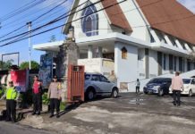Polres Gianyar Amankan Ibadah Kenaikan Yesus Kristus