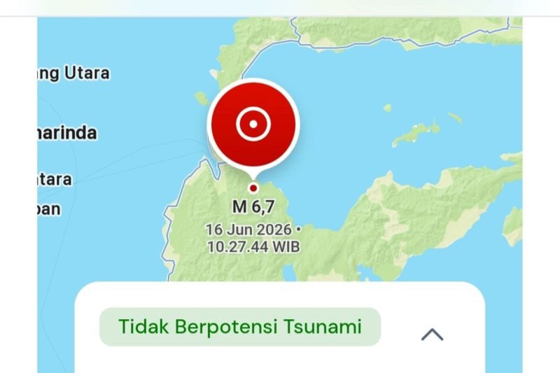 Gempa Darat Bermagnitudo 6,7 Guncang Palu