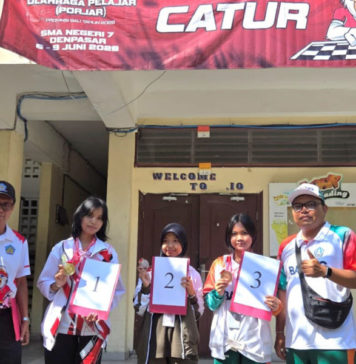 Kantongi 5 Medali Emas, Kontingen Catur Gianyar Juara Umum Porjar Bali 2026
