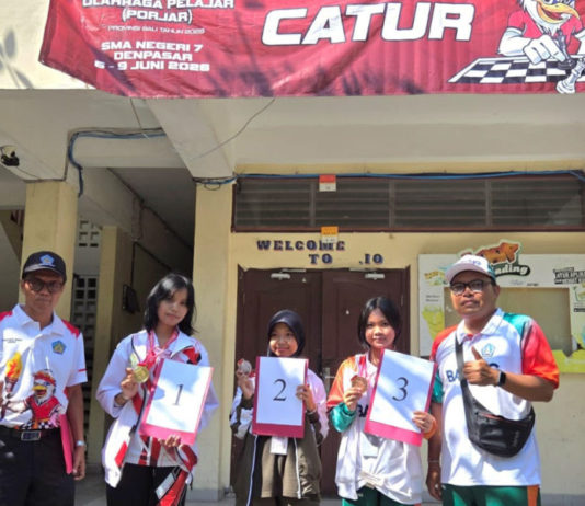 Kantongi 5 Medali Emas, Kontingen Catur Gianyar Juara Umum Porjar Bali 2026