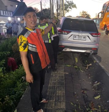 Mobil Tabrak Pohon di Jalan Denpasar-Gilimanuk, Pengemudi dan Penumpang Alami Luka