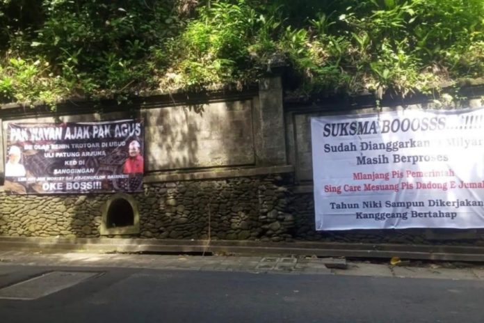 Muncul 'Perang' Spanduk Terkait Kerusakan Jalan Di Ubud, Ini Kata Kadis PUPRKim Bali 1