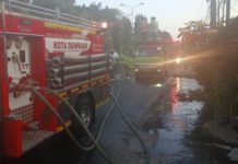 Truk Pengangkut Sampah Terbakar di Kesiman
