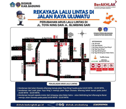 Uji Coba Rekayasa Lalin Pecatu Dimulai, Dishub Badung Kerahkan 24 Personel