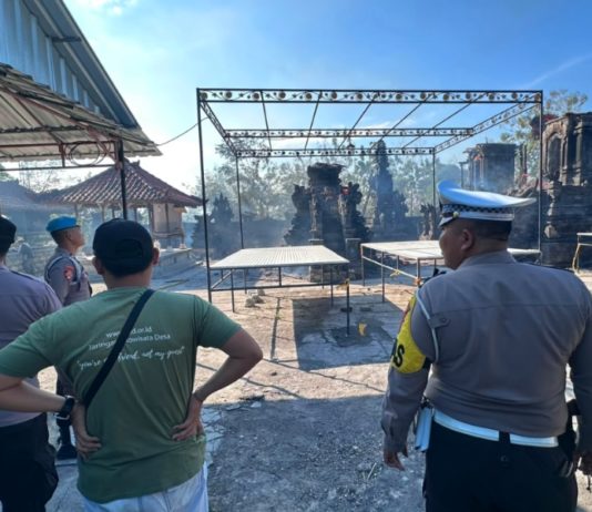 Kebakaran Landa Pura Puseh Nyuh Kukuh, 9 Palinggih Rusak Berat
