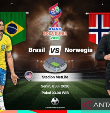 Brasil vs Norwegia, Kontes Gol Antara Haaland dan Vinicius Jr.