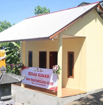 HUT ke-80 Bhayangkara, Polres Karangasem Bangun Rumah untuk Warga Kurang Mampu