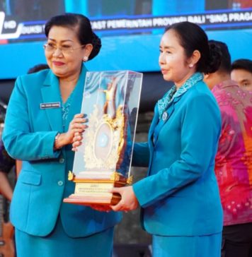 Kontingen Karangasem Raih Juara II Lomba Senam, Ny. Mas Parwata Hadiri Puncak HKG PKK ke-54 Provinsi Bali