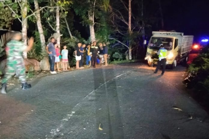 Lakalantas Dengan Truk Di Sibetan, Pemotor Tewas Di Tempat 1