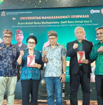 Rocky Gerung dan Airlangga Bedah Buku Marhaeinisme di Unmas Denpasar
