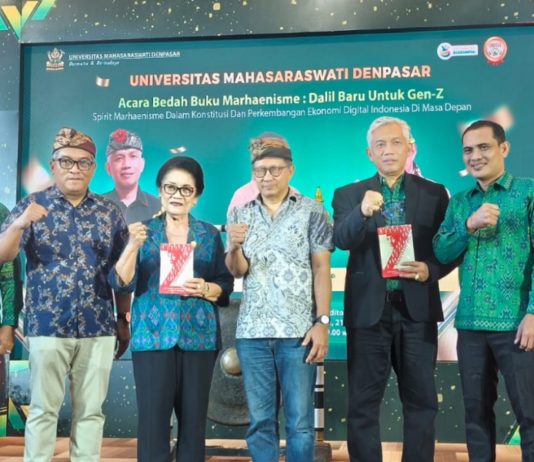 Rocky Gerung dan Airlangga Bedah Buku Marhaeinisme di Unmas Denpasar