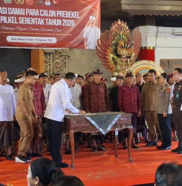 61 Calon Perbekel di Gianyar Ikrar Deklarasi Damai