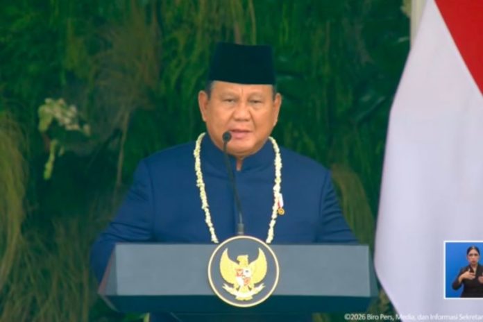 Awali Upacara HUT Ke 81 RI, Prabowo Ajak Seluruh Peserta Berdoa Untuk Korban Bencana 1