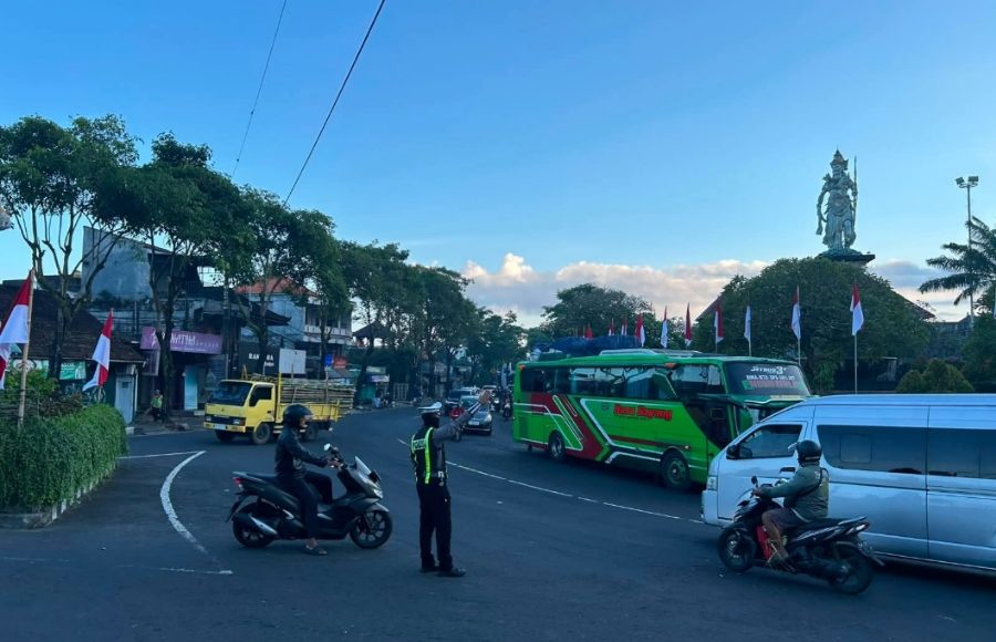 Rekayasa Lalin di Kawasan Puspem Badung, Polantas Disiagakan di Sejumlah Persimpangan Jalan