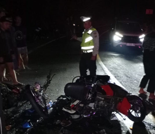 Tabrakan di Jalan Singaraja-Denpasar, Dua Pemotor Luka-luka