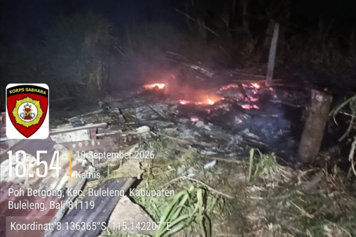 Kebakaran Kandang Di Poh Bergong, Dua Ekor Sapi Mati 1