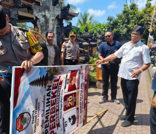 Masa Tenang, Alat Peraga Kampanye Pilkel Desa Kemenuh Diturunkan