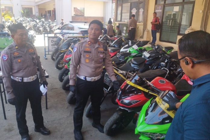 Resahkan Warga, 78 Motor Knalpot Brong Diamankan Satlantas Polresta Denpasar 1