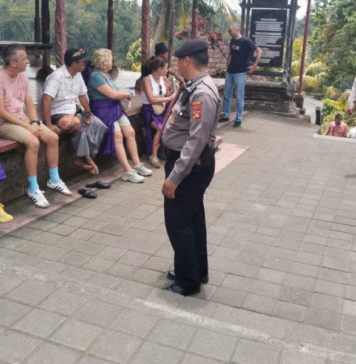 Jaga Kamtibmas Kondusif, Sat Pamobvit Polres Gianyar Patroli di DTW Gunung Kawi