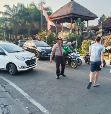 Pamwisata Polres Gianyar Amankan Kawasan Catus Pata Ubud