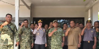 Pererat Sinergitas, Polsek Blahbatuh Kunjungi Mako Koramil di HUT TNI