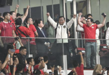 Presiden Prabowo Rayakan Kemenangan Indonesia Lawan Thailand