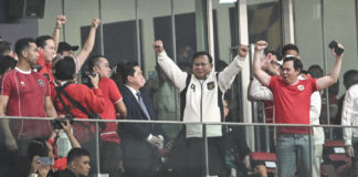 Presiden Prabowo Rayakan Kemenangan Indonesia Lawan Thailand