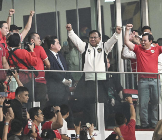 Presiden Prabowo Rayakan Kemenangan Indonesia Lawan Thailand